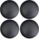 Ver imagem 1 de Kit 04 Assentos Redondo Banqueta Cadeira Estofados Poltronas H02 Corino Preto 25 cm - Lyam Decor Ass