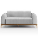 Ver imagem 3 de Kit Sofá 3 Lugares 180cm com 2 Poltronas Molino Pés D'ouro D02 Linho Cinza D-315 - Lyam Decor