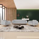Ver mais imagens de Kit Sofá 3 Lugares 180cm com 2 Poltronas Molino Pés D'ouro D02 Linho Cinza D-315 - Lyam Decor