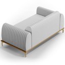 Ver imagem 7 de Kit Sofá 3 Lugares 180cm com 2 Poltronas Molino Pés D'ouro D02 Linho Cinza D-315 - Lyam Decor