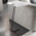 Ver imagem 2 de Mesa Apoio Lateral para Sofá Lisboa Pé Preto LarFlex:Branco