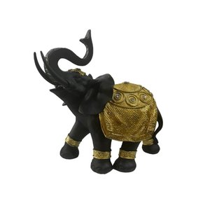 Elefante Decorativo Grande Gourado Luxo Sala Escritório Fort Line Elefante Dourado, Elefante Grande,
