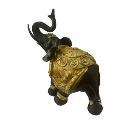 Elefante Decorativo Grande Gourado Luxo Sala Escritório Fort Line Elefante Dourado, Elefante Grande, - 3