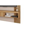 Ver imagem 3 de Rack Bancada C/ Painel P/ Tv até 65 Pol Jade Ripada 150x183cm Buriti/fendi - Caemmun
