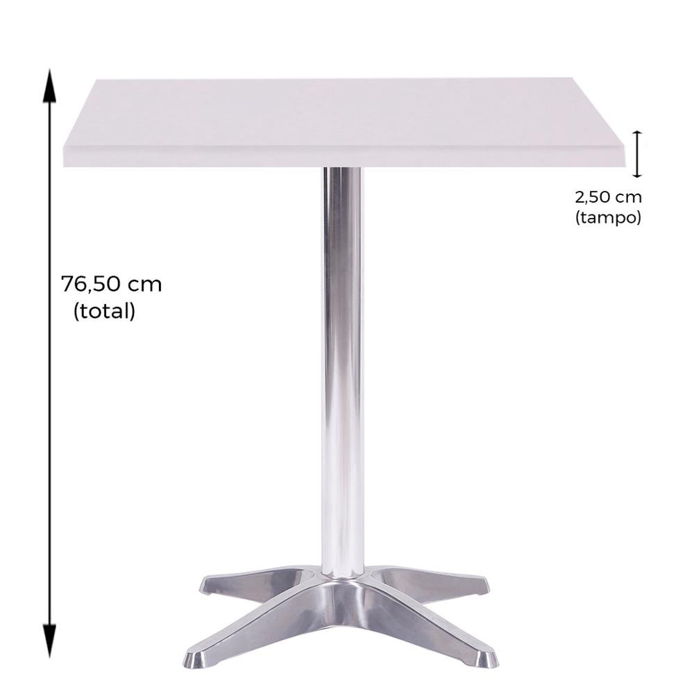 Mesa de Jantar Quadrada 80 cm Tampo Branco em MDP Base Delta - 4