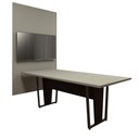 Ver imagem 3 de Conjunto Escritório Mesa 2,00m Pé Metal Painel P/ Tv Csp F5 Cor:cinza Sagrado com Preto