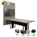 Ver imagem 4 de Conjunto Escritório Mesa 2,00m Pé Metal Painel P/ Tv Csp F5 Cor:cinza Sagrado com Preto
