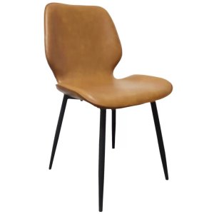 Cadeira Ampli Estofada em Pu:caramelo
