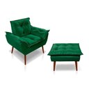 Ver imagem 1 de Kit C- 01 Poltrona Opala + 01 Puff Opala Elegante Suede Verde