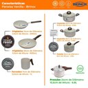 Ver imagem 6 de Jogo de Panelas com Panela de Pressão 6,8l Antiaderente Ceramic Life Smart Plus Vanilla 7 Peças -