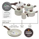 Ver imagem 2 de Jogo de Panelas com Panela de Pressão 6,8l Antiaderente Ceramic Life Smart Plus Vanilla 7 Peças -
