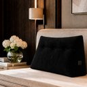 Ver imagem 5 de Almofada Decorativa Cabeceira Encosto Apoio de Lombar Solteiro Suede Preto - Monari Design