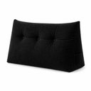Ver imagem 3 de Almofada Decorativa Cabeceira Encosto Apoio de Lombar Solteiro Suede Preto - Monari Design