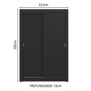Ver imagem 7 de Guarda-roupa Solteiro 2 Portas de Correr 4 Gavetas Preto Vivare Plus Madesa Preto