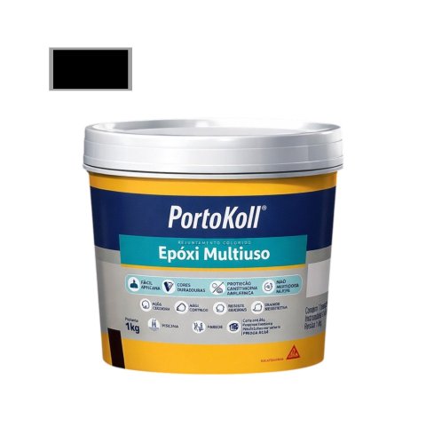 Rejunte Multiuso Epóxi 1kg Porto Koll Preto Intenso