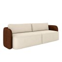 Ver imagem 5 de Sofá Living Sala de Estar Abel 240cm Bipartido Pés de Madeira Pu/veludo Marrom/bege Claro G33 - Gran