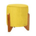 Ver imagem 1 de Puff Jade Pés de Madeira Suede: Amarelo