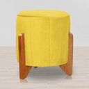 Ver imagem 3 de Puff Jade Pés de Madeira Suede: Amarelo