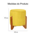 Ver imagem 4 de Puff Jade Pés de Madeira Suede: Amarelo