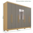 Ver imagem 4 de Guarda-Roupa Casal com Pés e Espelho 8 Portas 4 Gavetas França Espresso Móveis Cinza/Jequitibá/Granizo