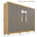 Ver imagem 4 de Guarda-Roupa Casal com Espelho 8 Portas 4 Gavetas com Pés França Espresso Móveis