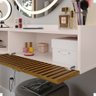 Penteadeira Compacta Classic Bancada Camarim 90 Cm Nicho Porta Maquiagem Quarto Menina Retrô - - 7