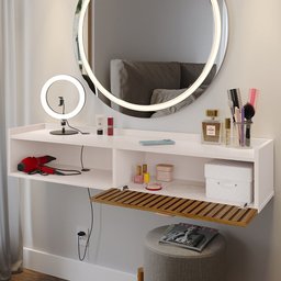 Penteadeira Compacta Classic Bancada Camarim 90 Cm Nicho Porta Maquiagem Quarto Menina Retrô - - 5