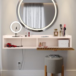 Penteadeira Compacta Classic Bancada Camarim 90 Cm Nicho Porta Maquiagem Quarto Menina Retrô - - 3
