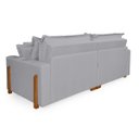 Ver imagem 4 de Sofá sem Caixa Retrátil Reclinável com Molas Ensacadas no Assento Tecido Linho Cinza Claro 2,00m