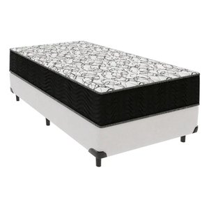Cama Box Solteiro Branco + Colchão Casal de Espuma D45 - Ortobom - Airtech 150 58x88x188cm
