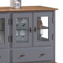 Ver imagem 3 de Buffet Aparador 4 Portas 2 Gavetas Prateleiras em Vidro 60510 Linz Móveis
