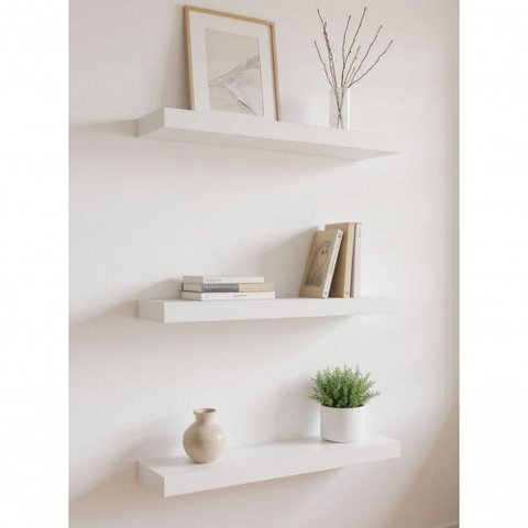 Kit 3 Prateleiras 60cm MDF Branco On Móveis