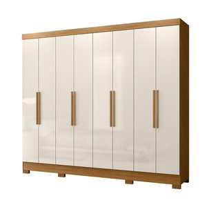 Guarda Roupa Diplomata 236cm 8 Portas Freijó Off White Moval