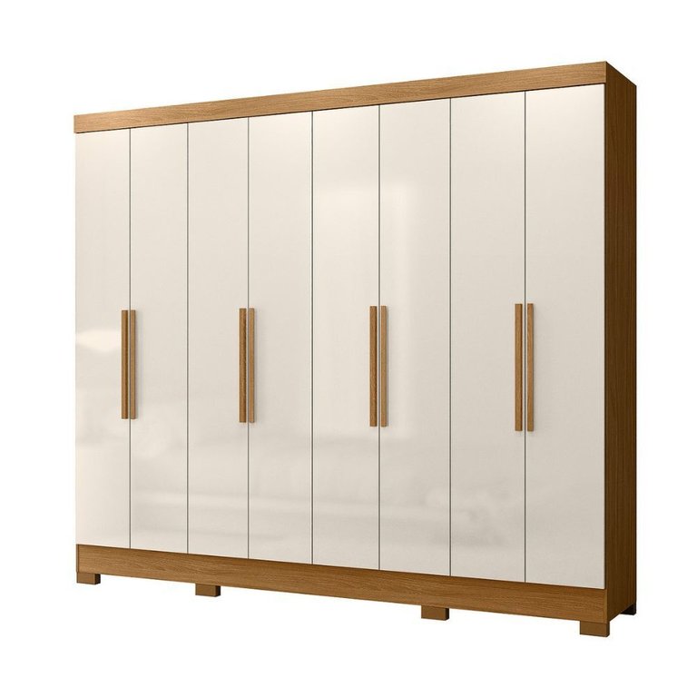 Guarda Roupa Diplomata 236cm 8 Portas Freijó Off White Moval