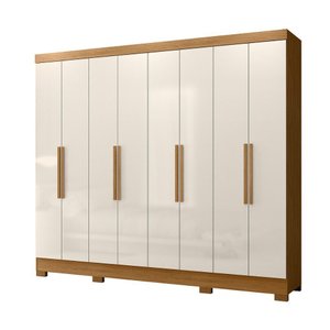 Guarda Roupa Diplomata 236cm 8 Portas Freijó Off White Moval