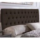 Ver imagem 2 de Painel Suspenso Cabeceira Dubai 1,28m para Cama Viúva Solteirão Suede Marrom - Aurora Line