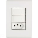Ver imagem 1 de Conjunto 4x2 com 2 Interruptores Simples 10 a 250 V e 1 Tomada 2p+t 20 a 250 V Liz Branco