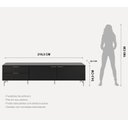 Ver imagem 3 de Rack para Tvs até 75 Polegadas 2 Portas 2 Gavetas Yves 220cm Preto Fosco com Champanhe