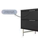 Ver imagem 6 de Rack para Tvs até 75 Polegadas 2 Portas 2 Gavetas Yves 220cm Preto Fosco com Champanhe