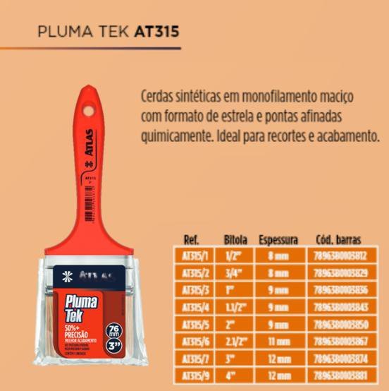 Kit 4 Pincel Trincha Pintura Atlas At315 1 1/2 Polegadas Extra Macia ...