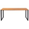 Mesa de Jantar Retangular Boston Industrial Daf Móveis 180 x 90 cm Madeira Maciça Mel Base Aço - 1