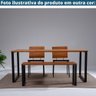 Mesa de Jantar Retangular Boston Industrial Daf Móveis 180 x 90 cm Madeira Maciça Mel Base Aço - 4