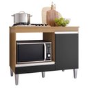 Ver imagem 1 de Balcão Cooktop Mdp 100cm Carla 1 Porta Ajl Móveis Amêndoa Preto