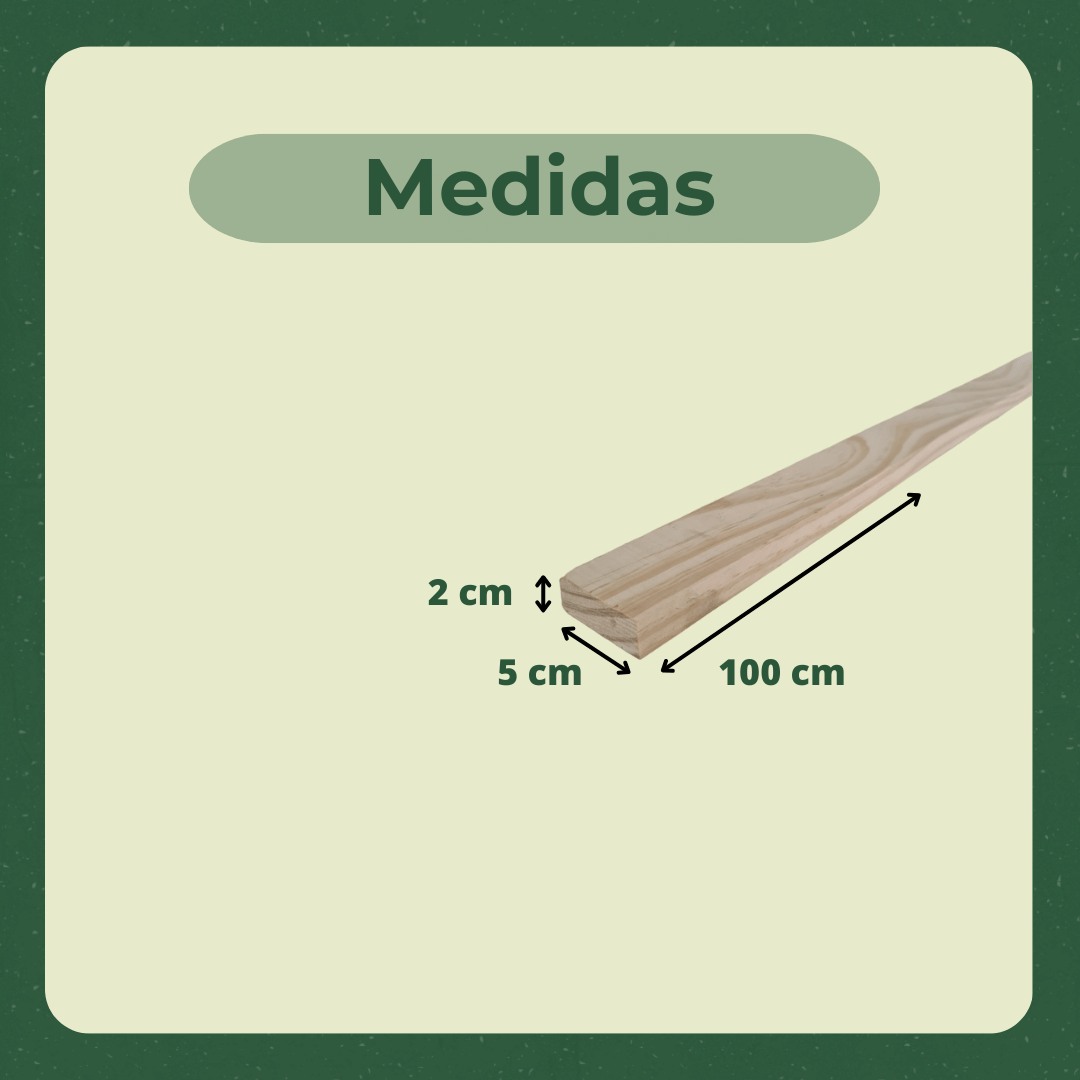 6 Ripas/sarrafos de 2x5x100 Cm Madeira de Pinus - 3