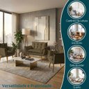 Ver imagem 5 de Kit Namoradeira Decorativa e 2 Poltronas Confortável para Sala Recepção Manicure Alice Suede