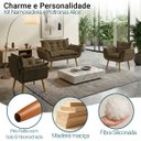 Ver imagem 3 de Kit Namoradeira Decorativa e 2 Poltronas Confortável para Sala Recepção Manicure Alice Suede