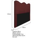 Ver imagem 5 de Cabeceira Solteiro Bari P02 90 cm Para Cama Box Suede Bordô