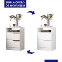 Ver imagem 3 de Kit 2 Mesas de Cabeceira Sole 2 Gavetas MDP Moderno Branco-Freijó Albatroz Móveis