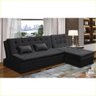 Sofá Cama King 5 Lugares 2,70m Agnes Suede Preto Rover & Beato - 2