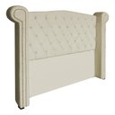 Ver imagem 2 de Conjunto Sienna Cabeceira e Recamier Casal 140 Cm Suede Marfim - LM DECOR